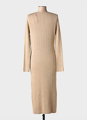 Robe longue manches longues manches longues marron MAJESTIC FILATURES femme