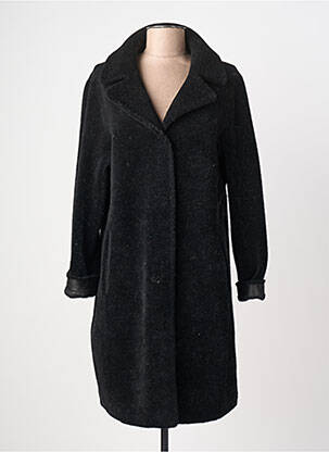 Manteau long coupe droite sans capuche noir OAKWOOD femme