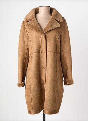 Manteau long coupe droite sans capuche marron OAKWOOD femme