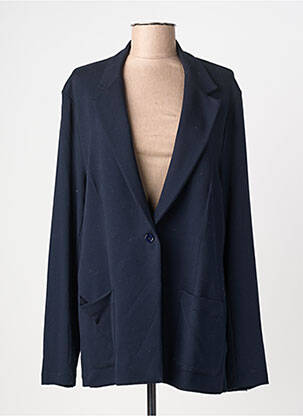 Veste casual col tailleur bleu MAJESTIC FILATURES femme