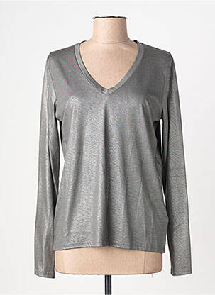 T-shirt manches longues manches longues gris MAJESTIC FILATURES femme