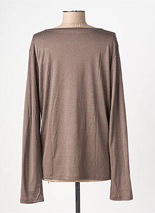 T-shirt manches longues manches longues marron MAJESTIC FILATURES femme
