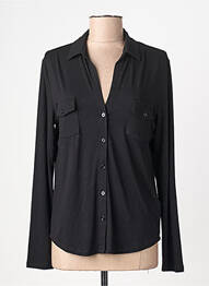 Chemisier coupe cintrée manches longues noir MAJESTIC FILATURES femme