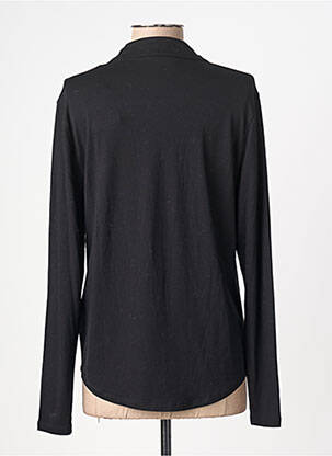 Chemisier coupe cintrée manches longues noir MAJESTIC FILATURES femme