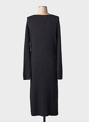 Robe longue manches longues manches longues noir MAJESTIC FILATURES femme