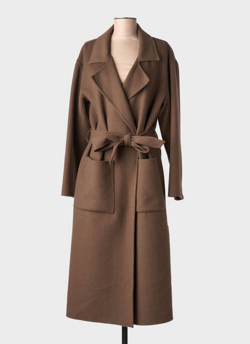 Manteau long coupe cintrée sans capuche marron OAKWOOD femme
