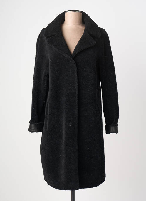 Manteau long coupe droite sans capuche noir OAKWOOD femme