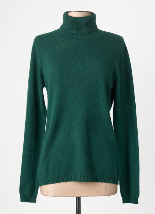 Pull col roulé coupe cintrée manches longues vert ABSOLUT CASHMERE femme