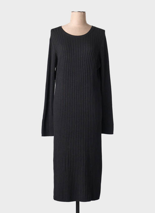 Robe longue manches longues noir MAJESTIC FILATURES femme