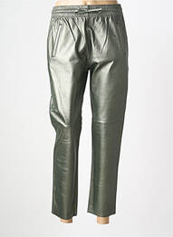 Pantalon droit taille élastique taille normale vert OAKWOOD femme