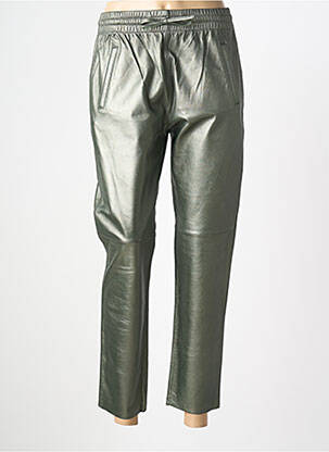 Pantalon droit taille élastique taille normale vert OAKWOOD femme