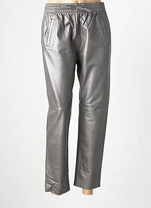 Pantalon droit taille élastique taille normale gris OAKWOOD femme