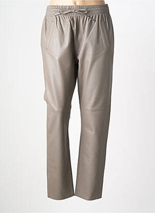 Pantalon droit taille élastique taille normale marron OAKWOOD femme