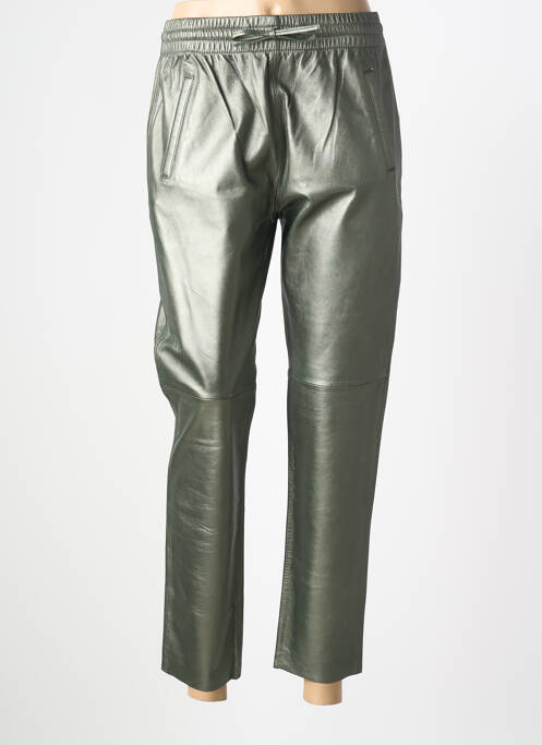 Pantalon droit taille élastique taille normale vert OAKWOOD femme