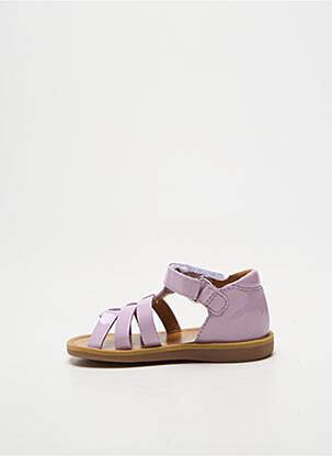 Sandales/nu pieds tissage vernis bout ouvert violet POM D'API fille