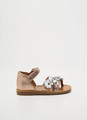 Sandales/nu pieds tissage satiné bout ouvert rose POM D'API fille