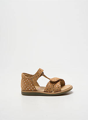 Sandales/nu pieds tissage satiné bout ouvert marron SHOO POM fille