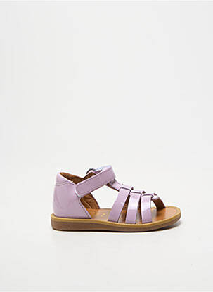 Sandales/nu pieds tissage vernis bout ouvert violet POM D'API fille