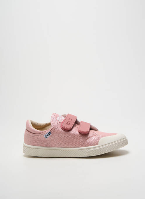 Baskets tissage satiné bout rond rose BONTON fille