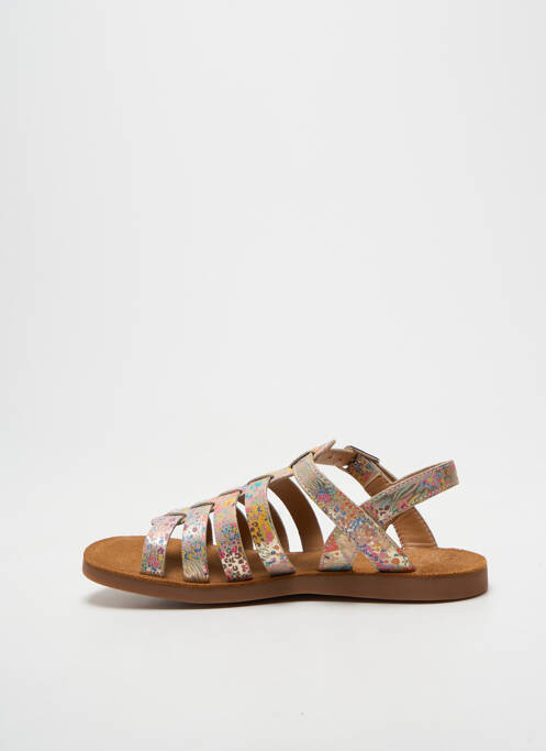 Sandales/nu pieds tissage satiné bout ouvert or POM D'API fille