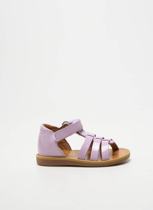 Sandales/nu pieds tissage vernis bout ouvert violet POM D'API fille