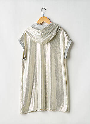 Sweat-shirt à capuche coupe droite manches courtes gris DIXIE fille