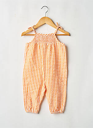 Combi-pantalon imprimé fantaisie fines bretelles orange ARSENE ET LES PIPELETTES fille