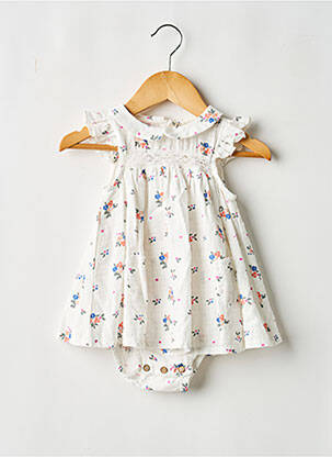 Robe mi-longue col claudine sans manche blanc TOCOTO VINTAGE fille