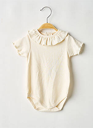 Body lingerie fermeture pressionnée à l'entrejambe beige UAUA fille