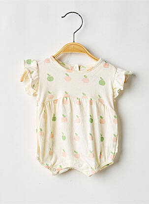 Combishort col rond manches courtes beige LES PETITES CHOSES fille