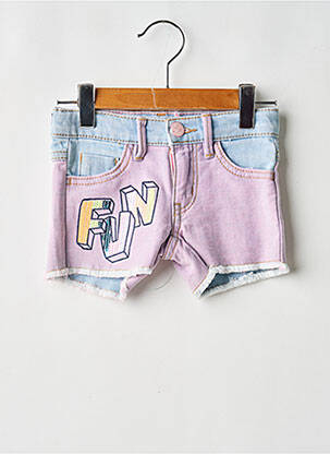 Short fermeture zippée sous rabat boutonné rose BILLIEBLUSH fille