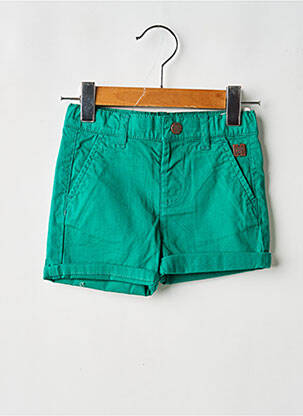 Short fermeture zippée sous rabat boutonné vert CARREMENT BEAU fille