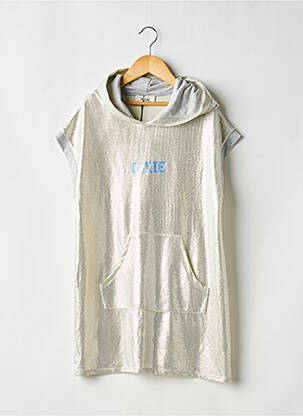 Sweat-shirt à capuche coupe droite manches courtes gris DIXIE fille