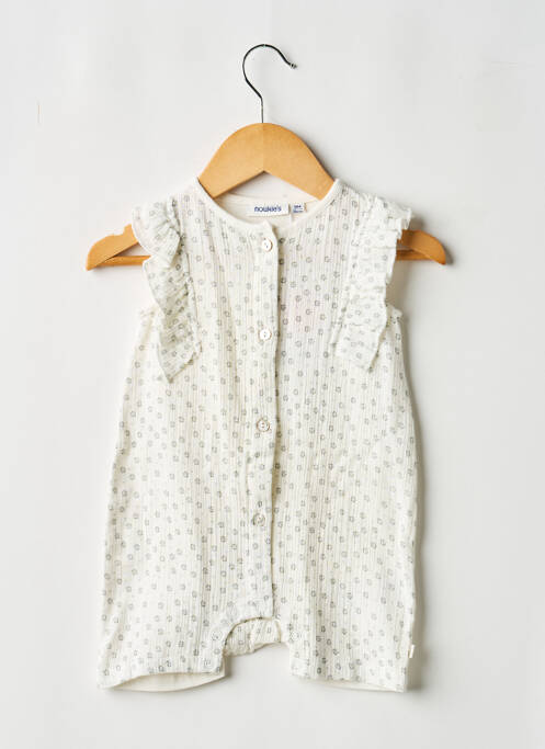 Combishort fermeture pressionnée sans manche blanc NOUKIE'S fille