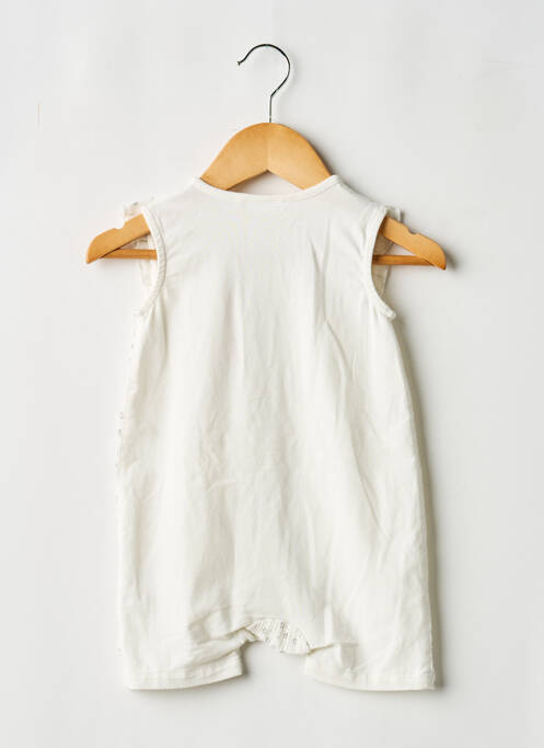 Combishort fermeture pressionnée sans manche blanc NOUKIE'S fille