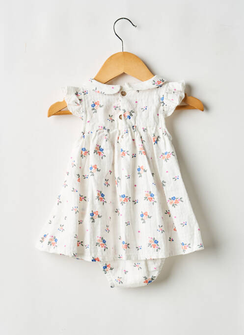 Robe mi-longue sans manche sans manche blanc TOCOTO VINTAGE fille