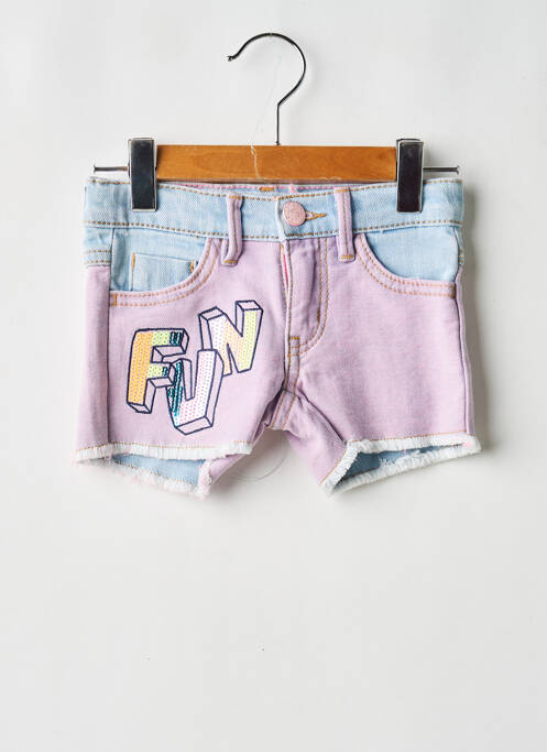 Short fermeture zippée sous rabat boutonné rose BILLIEBLUSH fille