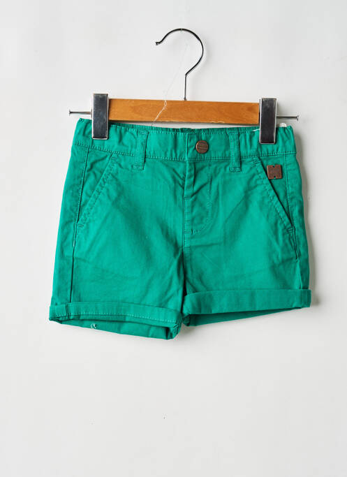 Short fermeture zippée sous rabat boutonné vert CARREMENT BEAU fille