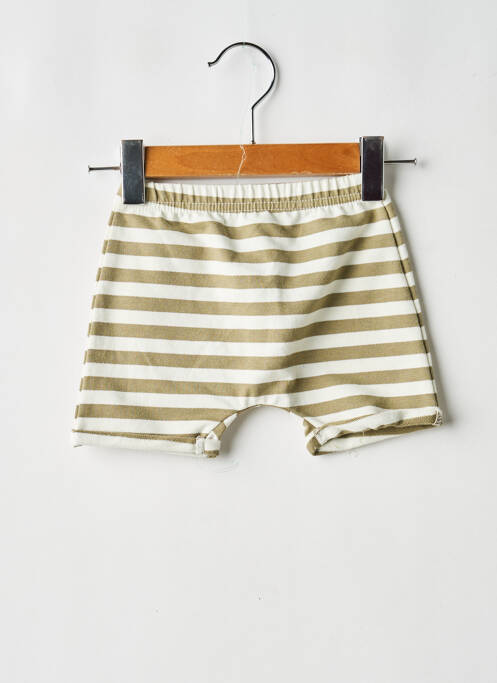 Short coupe droite taille élastique vert RIEN QUE DES BÊTISES garcon