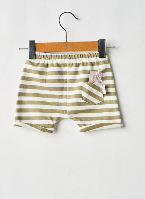 Short coupe droite taille élastique vert RIEN QUE DES BÊTISES garcon