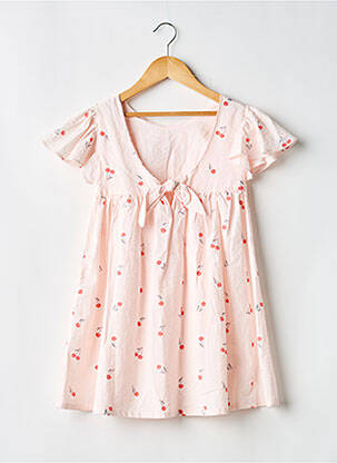 Robe courte imprimé fantaisie manches courtes rose TOCOTO VINTAGE fille