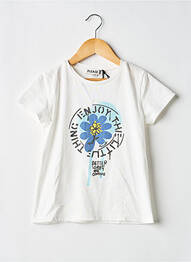 T-shirt coupe droite manches courtes blanc PLEASE fille