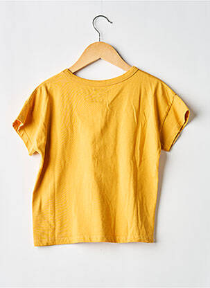 T-shirt coupe droite manches courtes jaune LETTER TO THE WORLD fille