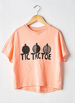 T-shirt coupe droite manches courtes orange LETTER TO THE WORLD fille