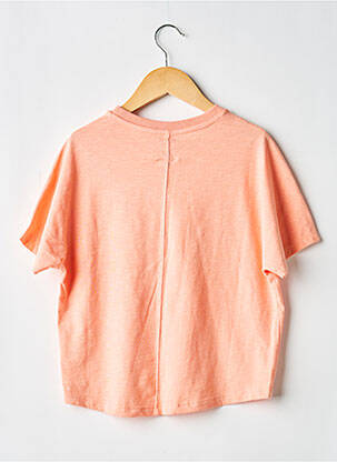 T-shirt coupe droite manches courtes orange LETTER TO THE WORLD fille