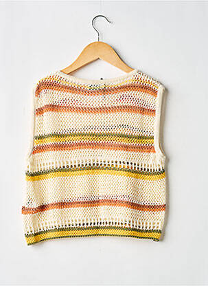 Top coupe droite manches courtes orange DIXIE fille