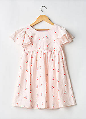 Robe courte tissage popeline manches courtes rose TOCOTO VINTAGE fille