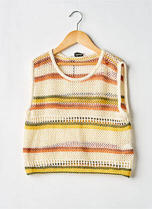 Top coupe droite manches courtes orange DIXIE fille