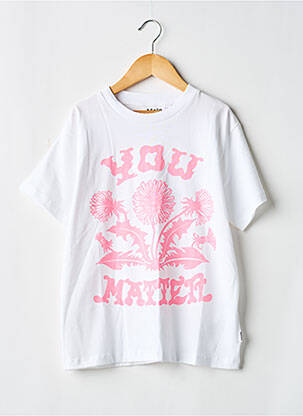 T-shirt coupe droite manches courtes blanc MOLO fille