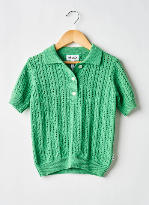 Polo coupe cintrée manches courtes vert MOLO fille